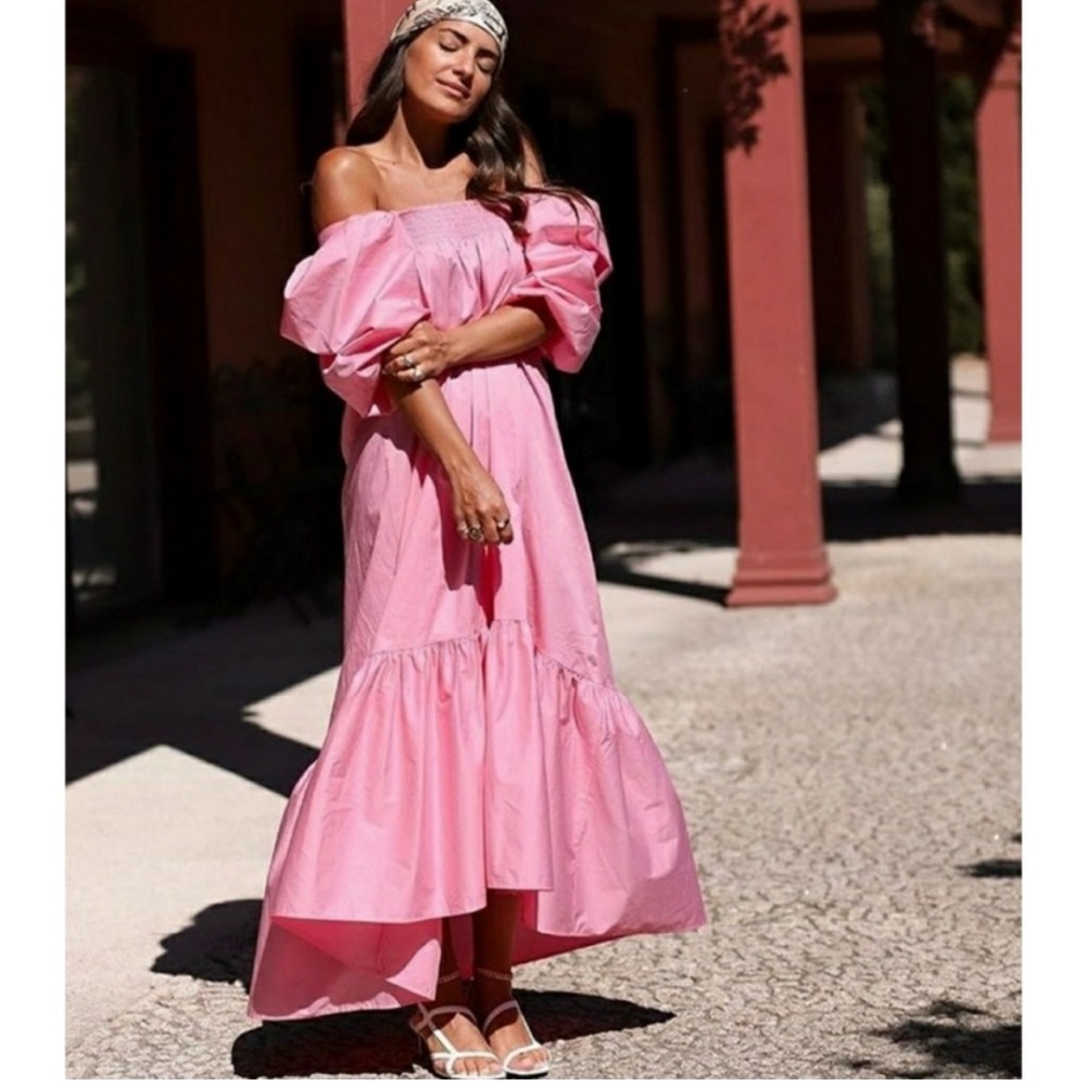 H&M Pink Off-Shoulder Maxi Dress